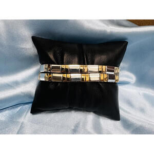 Two Tone Silver nd Gold Flex Tennis Bracelet